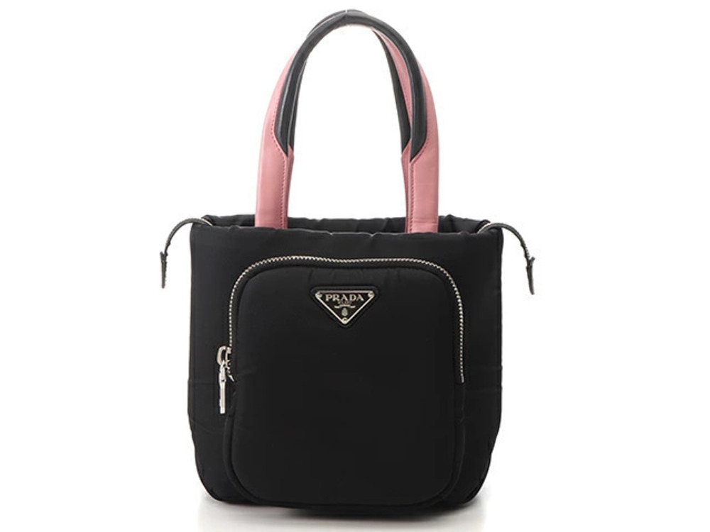 Prada Cargo Bag Pink Black Leather